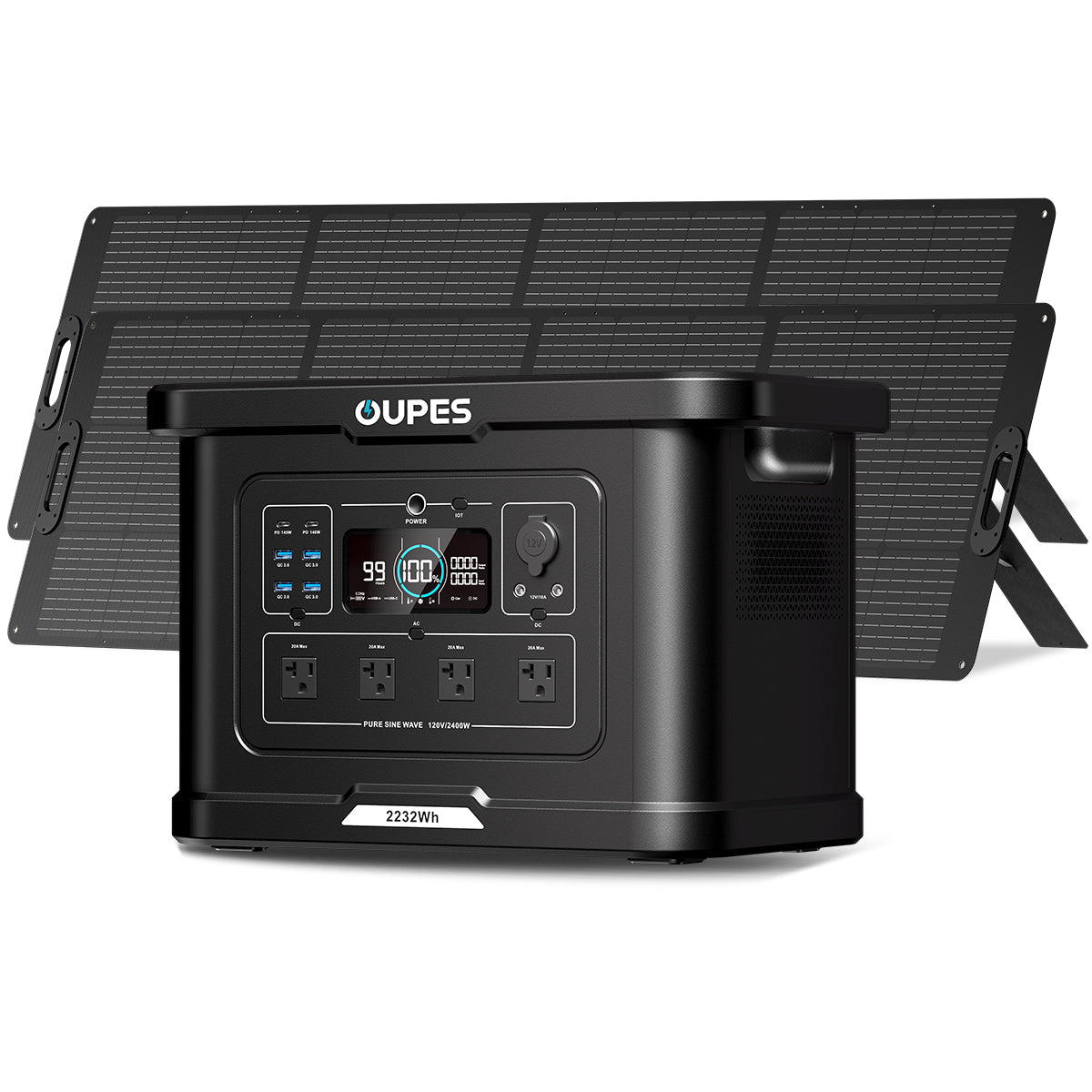 OUPES Exodus 2400 + 2*240W Solar Panel | Solar Generator Kits