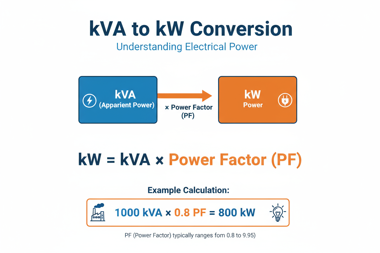 How to Convert kVA to kW?