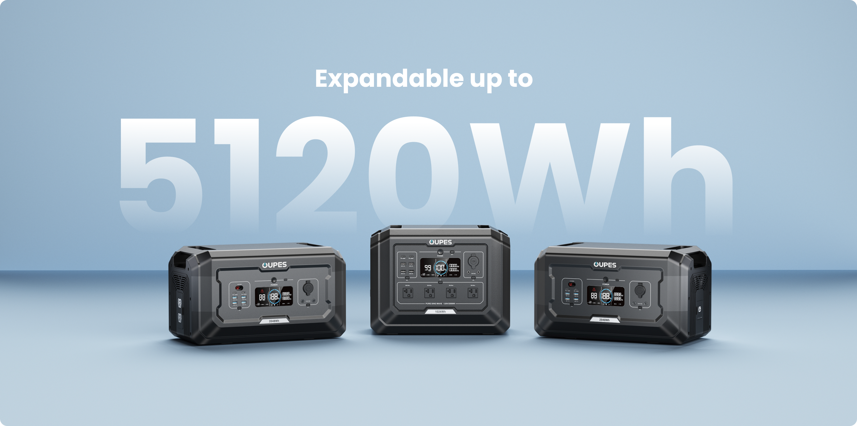 OUPES Mega 1 portable power station expandable up to 5120Wh for any situations